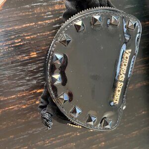 Victorias Secret Studded Jewelry Bag Black Travel Pouch NWT